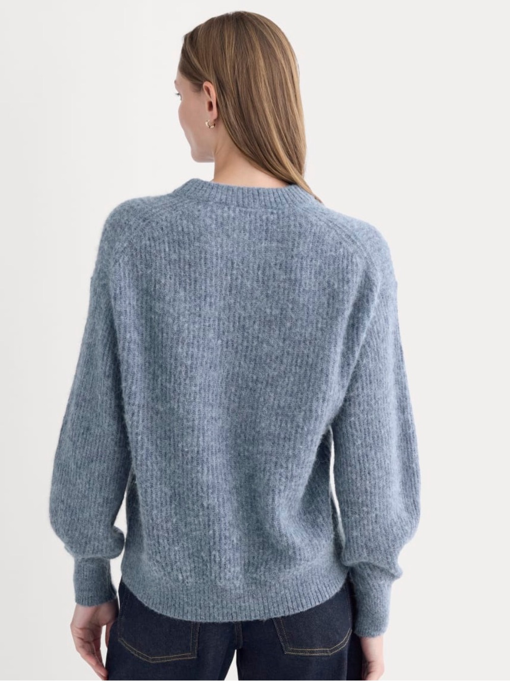 Everlane the cocoon alpaca heather sage blue size XS new - Picture 3 of 9